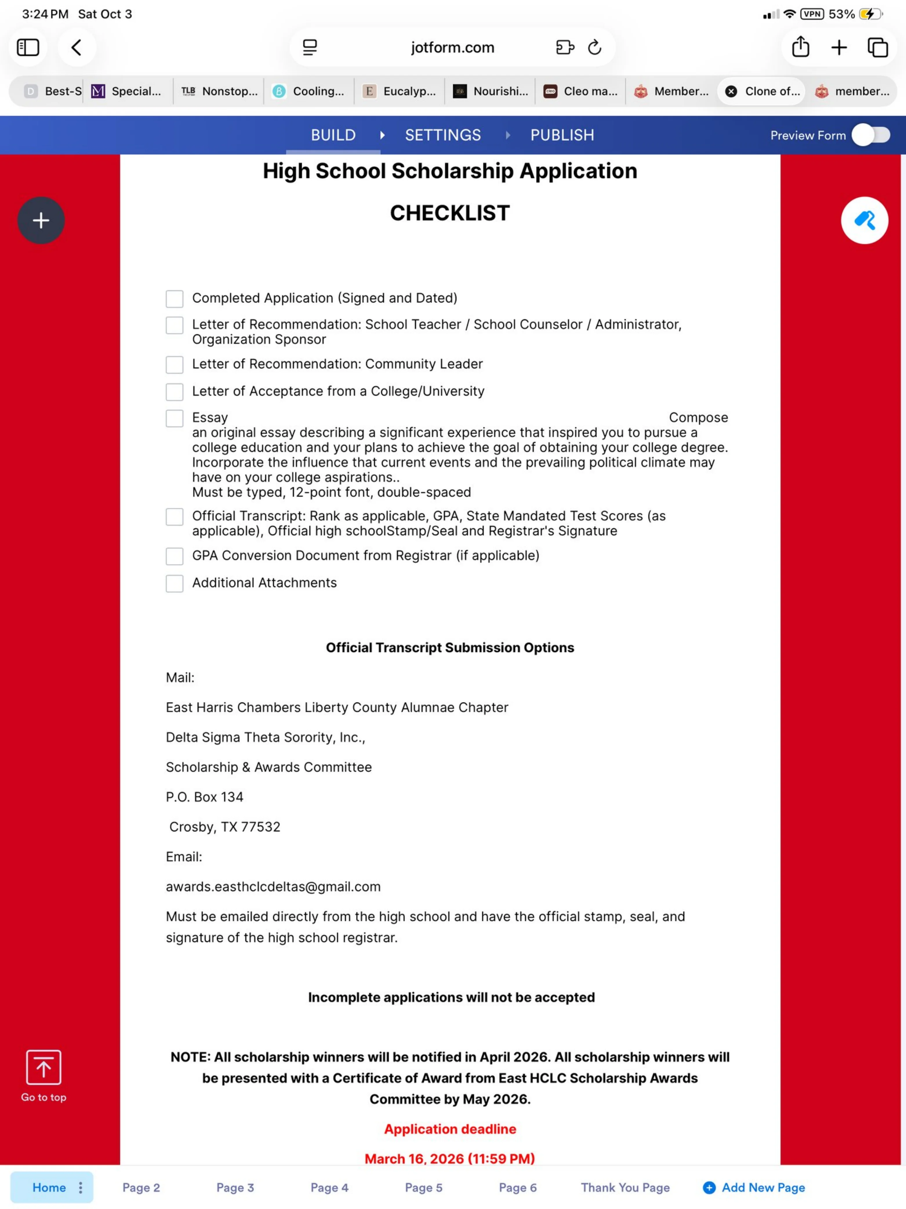 Application page 6 of 6