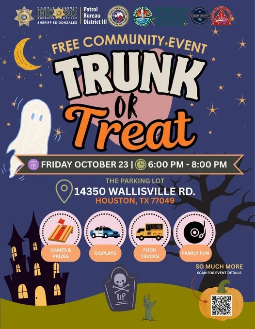 Free community Trunk or Treat event flyer