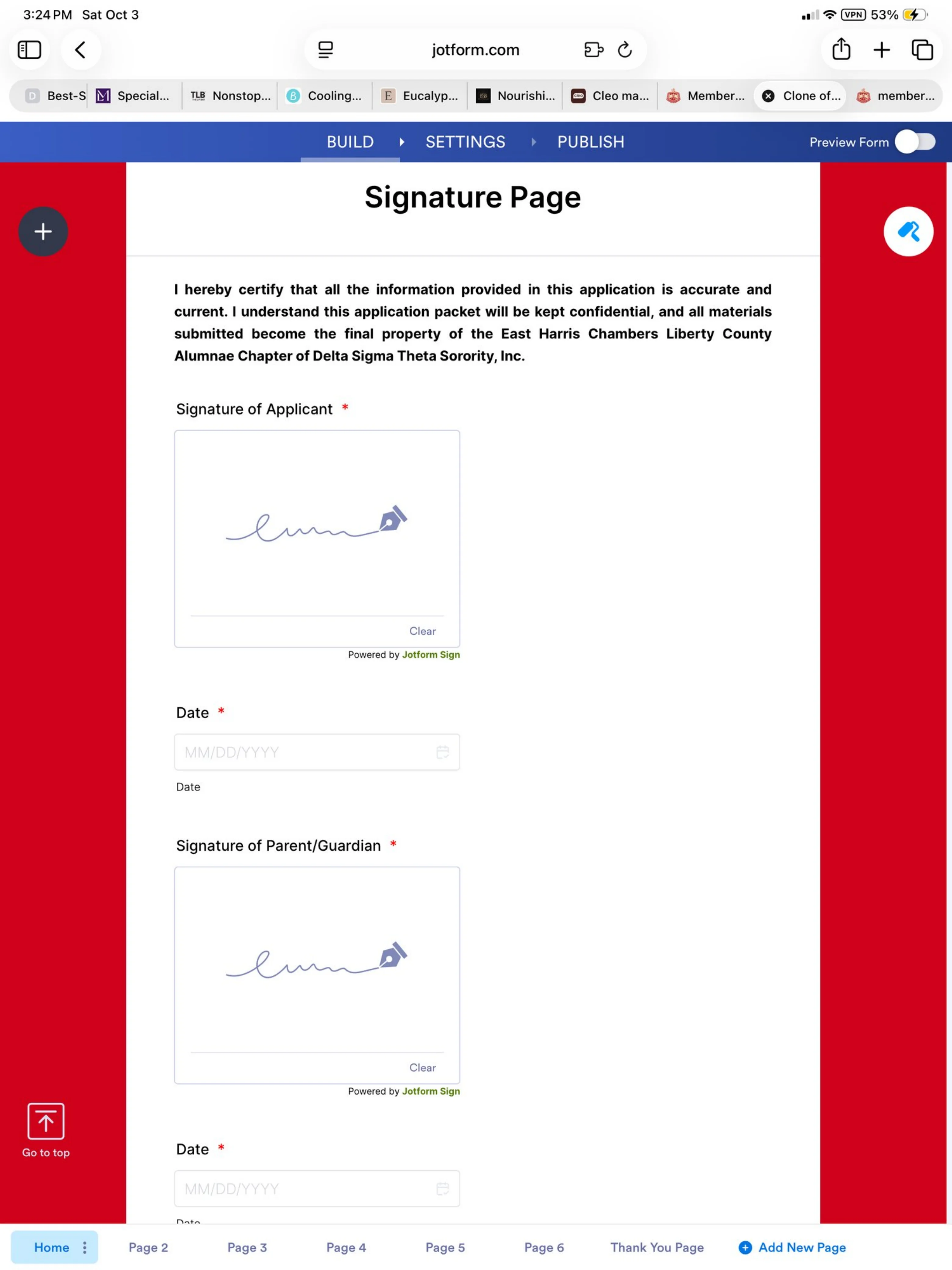 Application page 5 of 6